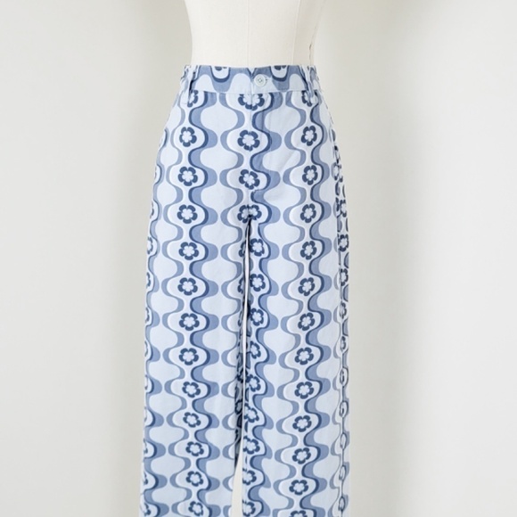 BLUE Aritzia Sunday Best Sun-deh Jaden Tapered Pants Low Mid Rise Tailored - Picture 6 of 13